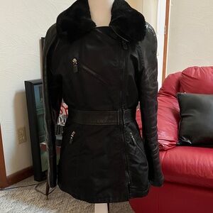 BEBE leather accented jacket vintage y2k